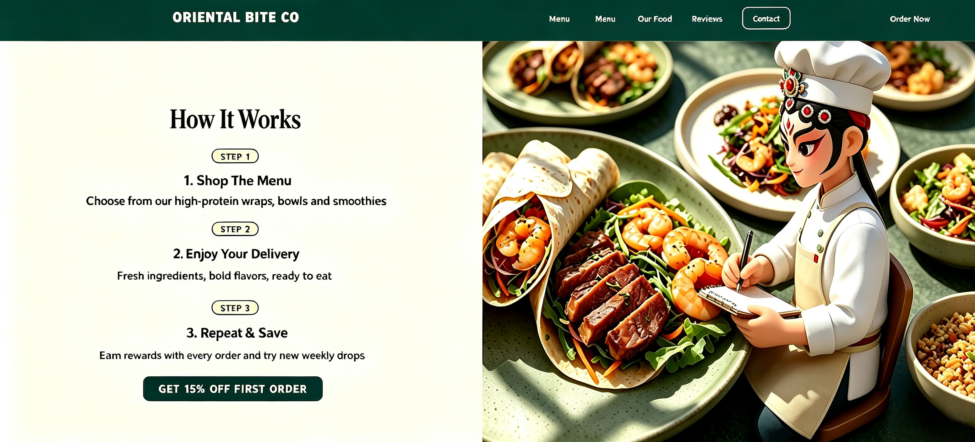 How It Works — Shop The Menu, Enjoy Delivery, Repeat & Save